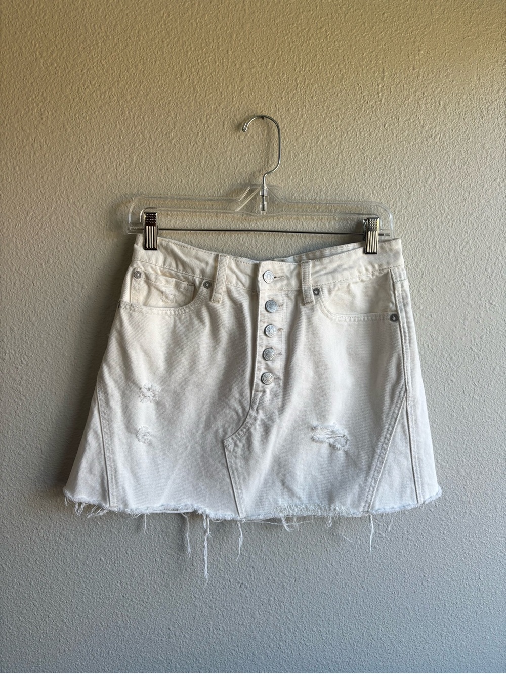 White Denim Skirt